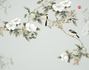 新中式花鸟壁画-ID:604929923