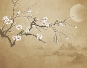 新中式花鸟壁画-ID:5136299