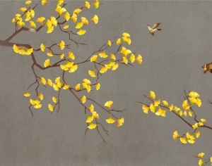新中式花鸟壁画-ID:5136301