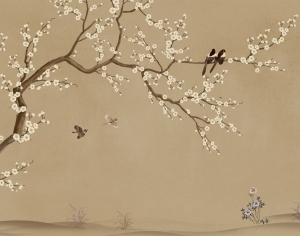 新中式花鸟壁画-ID:5136323