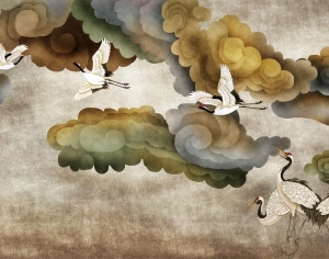 新中式花鸟壁画-ID:5136326