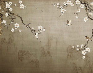新中式花鸟壁画-ID:382364031