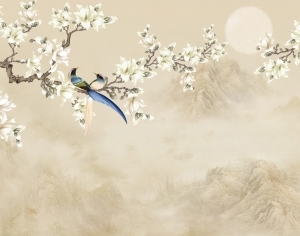 新中式花鸟壁画-ID:5136330