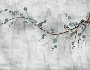 新中式花鸟壁画-ID:5136336
