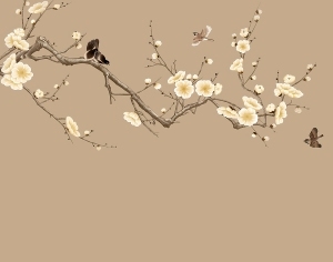 新中式花鸟壁画-ID:5136344