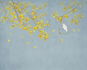 新中式花鸟壁画-ID:733808046