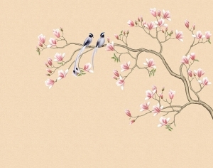新中式花鸟壁纸-ID:5136393