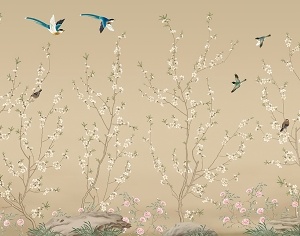 新中式花鸟壁纸3D模型