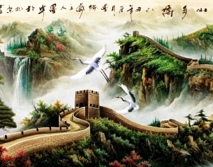 新中式山水壁画-ID:5136454