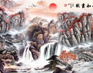 新中式山水画-ID:5136461