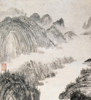 新中式水墨山水画-ID:801863916