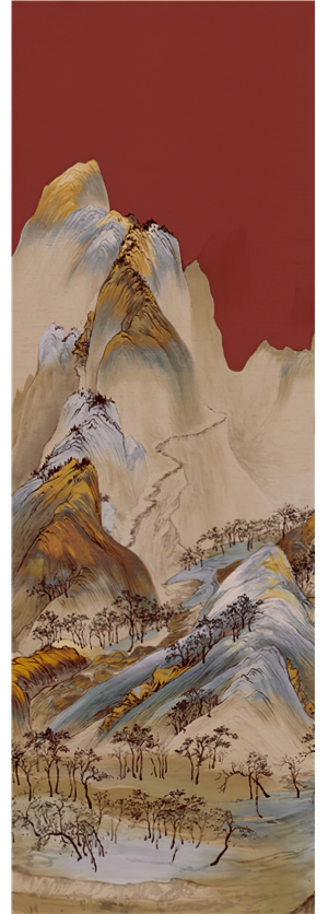 新中式水墨山水画-ID:840476045