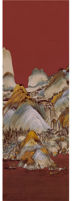 新中式水墨山水画-ID:459748032