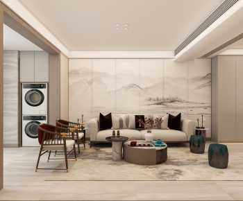New Chinese Style A Living Room-ID:538755894