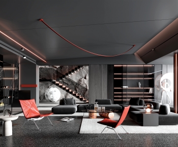 Modern Wabi-sabi Style A Living Room-ID:963953022