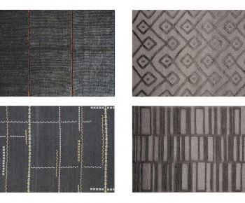 现代深灰咖色抽象图案地毯-ID:550335882