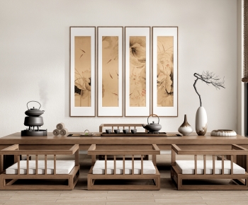 New Chinese Style Tea Tables And Chairs-ID:265069969