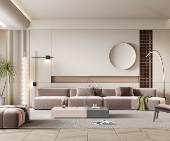 Modern Wabi-sabi Style A Living Room-ID:892069397