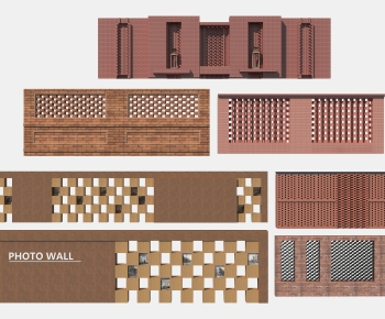 工业风格景墙围墙，红砖文化墙-ID:899652963