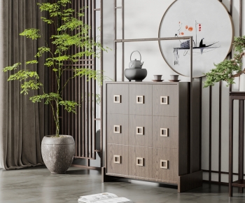 New Chinese Style Side Cabinet/Entrance Cabinet-ID:726130059
