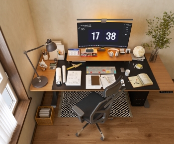 Modern Computer Desk And Chair-ID:622612954