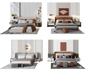Modern Double Bed-ID:522301914