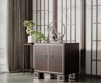 New Chinese Style Bedside Cupboard-ID:445161108