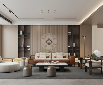 New Chinese Style A Living Room-ID:482462887
