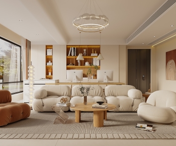 Modern Wabi-sabi Style A Living Room-ID:342811117
