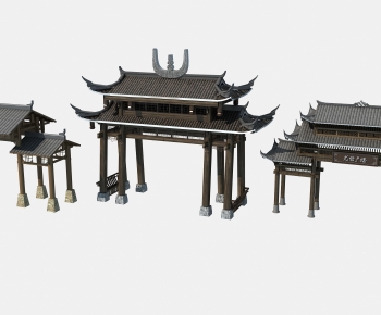 Chinese Style Ancient Architectural Buildings-ID:553716904