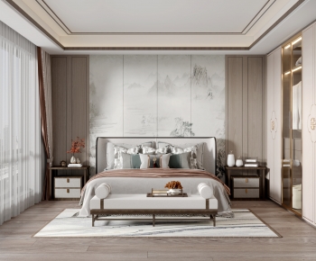 New Chinese Style Bedroom-ID:368582018