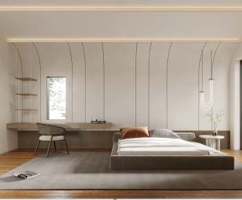Modern Wabi-sabi Style Bedroom-ID:376688962
