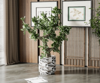 Modern Potted Green Plant-ID:155376913