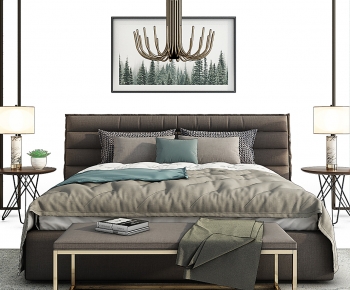 Modern Double Bed-ID:724859952