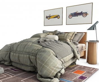 Modern Double Bed-ID:379398114