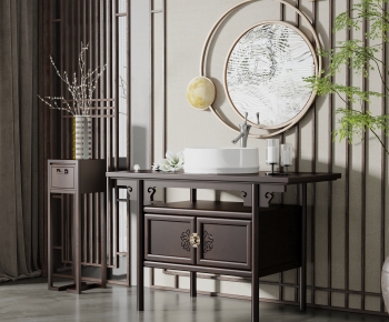 New Chinese Style Entrance Cabinet-ID:909070017