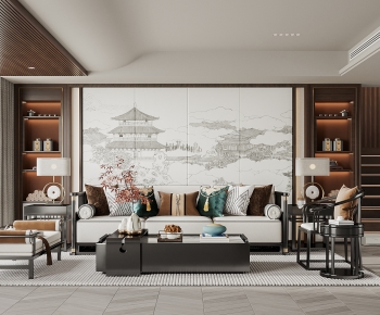 New Chinese Style A Living Room-ID:406840092