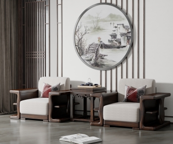 New Chinese Style Single Sofa-ID:293751008