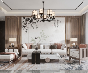 New Chinese Style A Living Room-ID:174535998