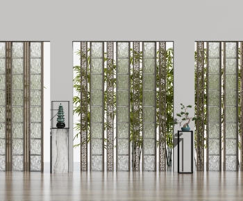New Chinese Style Glass Screen Partition-ID:825218922