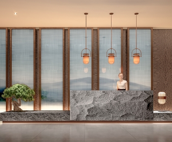 New Chinese Style Office Reception Desk-ID:793950085