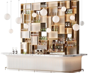 现代酒吧台服务台3D模型