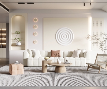 Modern Wabi-sabi Style A Living Room-ID:499747996