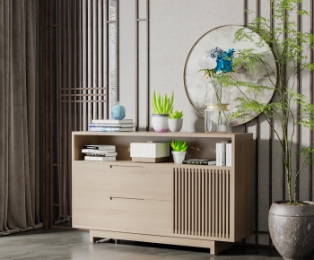 New Chinese Style Entrance Cabinet-ID:400175092