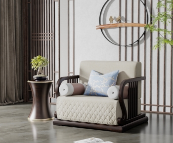 New Chinese Style Single Sofa-ID:887079952