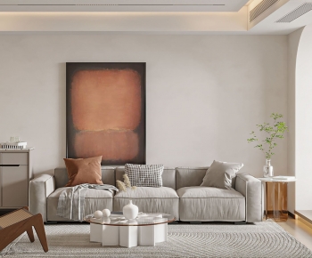 Modern Wabi-sabi Style A Living Room-ID:144494064