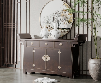 New Chinese Style Entrance Cabinet-ID:571480048