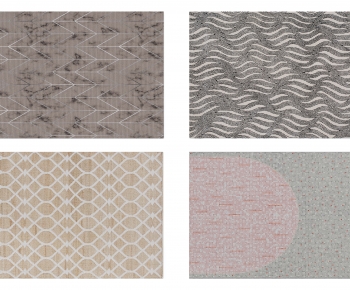 现代几何抽象图案地毯组合-ID:240811112