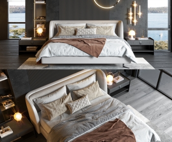 Modern Double Bed-ID:205780031