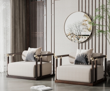 New Chinese Style Single Sofa-ID:792366038